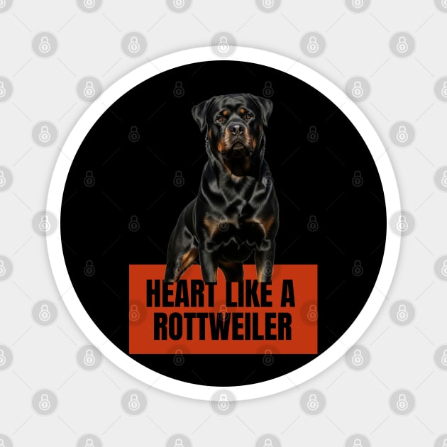 Heart Like A Rottweiler Magnet by Lamar 's Store